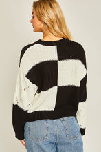 Black Diamond Cutout Checkered Sweater