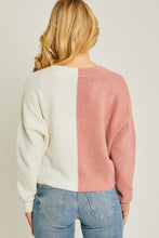 Rose Color Block Sweater Cardigan