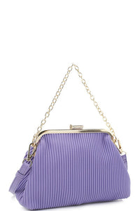 Purple Fashion Line Pattern Smooth Crossbody Bag