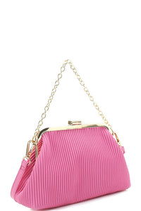 Fuchsia Fashion Line Pattern Smooth Crossbody Bag