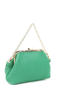 Green Fashion Line Pattern Smooth Crossbody Bag