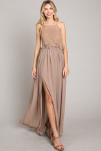 Brown Crochet Top Sexy Long Dress