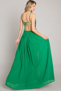 Kelly Green Crochet Top Sexy Long Dress