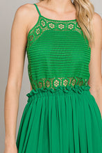 Kelly Green Crochet Top Sexy Long Dress