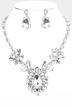 Teardrop Stone Cluster Evening Necklace