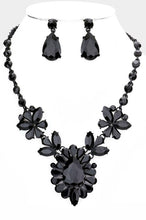 Teardrop Stone Cluster Evening Necklace