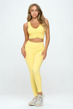 Yellow V-Neck Sports 2 Piece Set