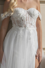 White Off Shoulder Sweetheart A Line Bridal Dress