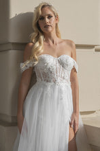 White Off Shoulder Sweetheart A Line Bridal Dress