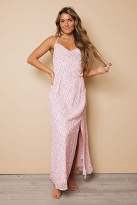 Pink Maxi Dress with Split