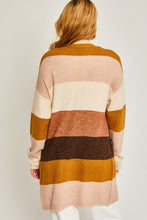 Pink Multi Striped Sweater Cardigan