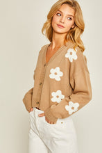 Khaki Floral Print Cardigan
