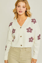Ivory Floral Print Cardigan