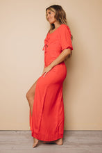 Red Maxi Dress with Split