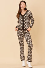 Charcoal Floral Print Knit Pants