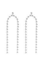 Long Gold Silver Beaded Drop Dangle Earrings