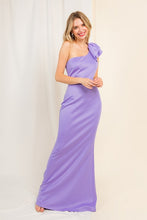 Light Purple Ruffle Detailed One Shoulder Mermaid Maxi Dress