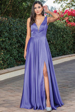 Lavender  Solid A Line Dress with Slitted Skirt