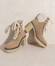 Khaki Platform Shearling Boots