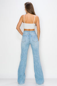 Light Blue High Waisted Wide Leg Jeans