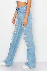 Light Blue High Waisted Wide Leg Jeans