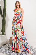 Printed Dress Featuring One Shoulder