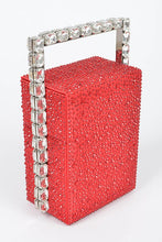 Red Rhinestone Handle Stoned Party Clutch