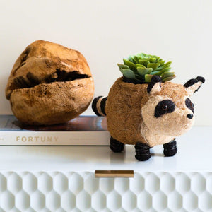 Raccoon Planter - Handmade Plant Pot