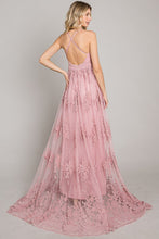 Mauve Velvet Print Maxi Dress