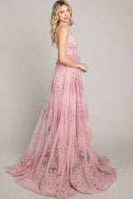 Mauve Velvet Print Maxi Dress