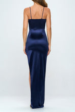 Blue Pleated Side Cutout Maxi Dress