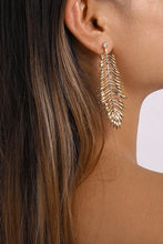 Gold Leaf Long Drop Earrings