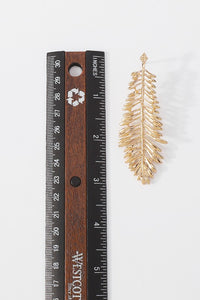 Gold Leaf Long Drop Earrings