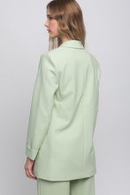 Light Green Stone Woven Solid Vertigo Blazer
