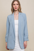 Blue Stone Woven Solid Vertigo Blazer