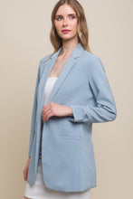 Blue Stone Woven Solid Vertigo Blazer