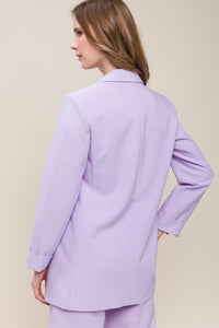 Lavender Stone Woven Solid Vertigo Blazer