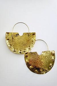 Gold Studded Large Hoop Earrings