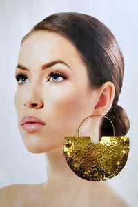 Gold Studded Large Hoop Earrings