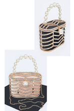 Black Rhinestone Metal Frame Clutch