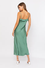Green Sleeveless Slip Midi Dress