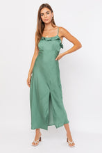 Green Sleeveless Slip Midi Dress