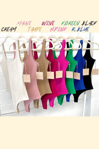 Wine Ponte Basic Bodysuit