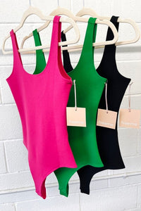 Kelly Green Ponte Basic Bodysuit