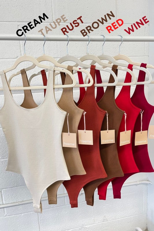 Wine Ponte Basic Bodysuit