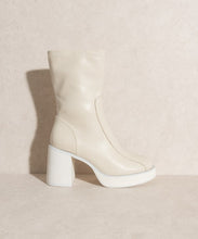 Beige Platform Short Boots