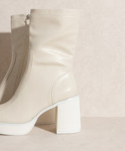 Beige Platform Short Boots