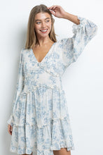 White Long Sleeve Butterfly Bust Dress In A Floral Print