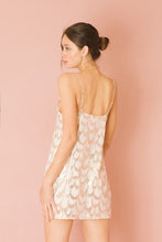Gold Sequin Looped Shift Mini Dress