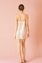 Gold Sequin Looped Shift Mini Dress